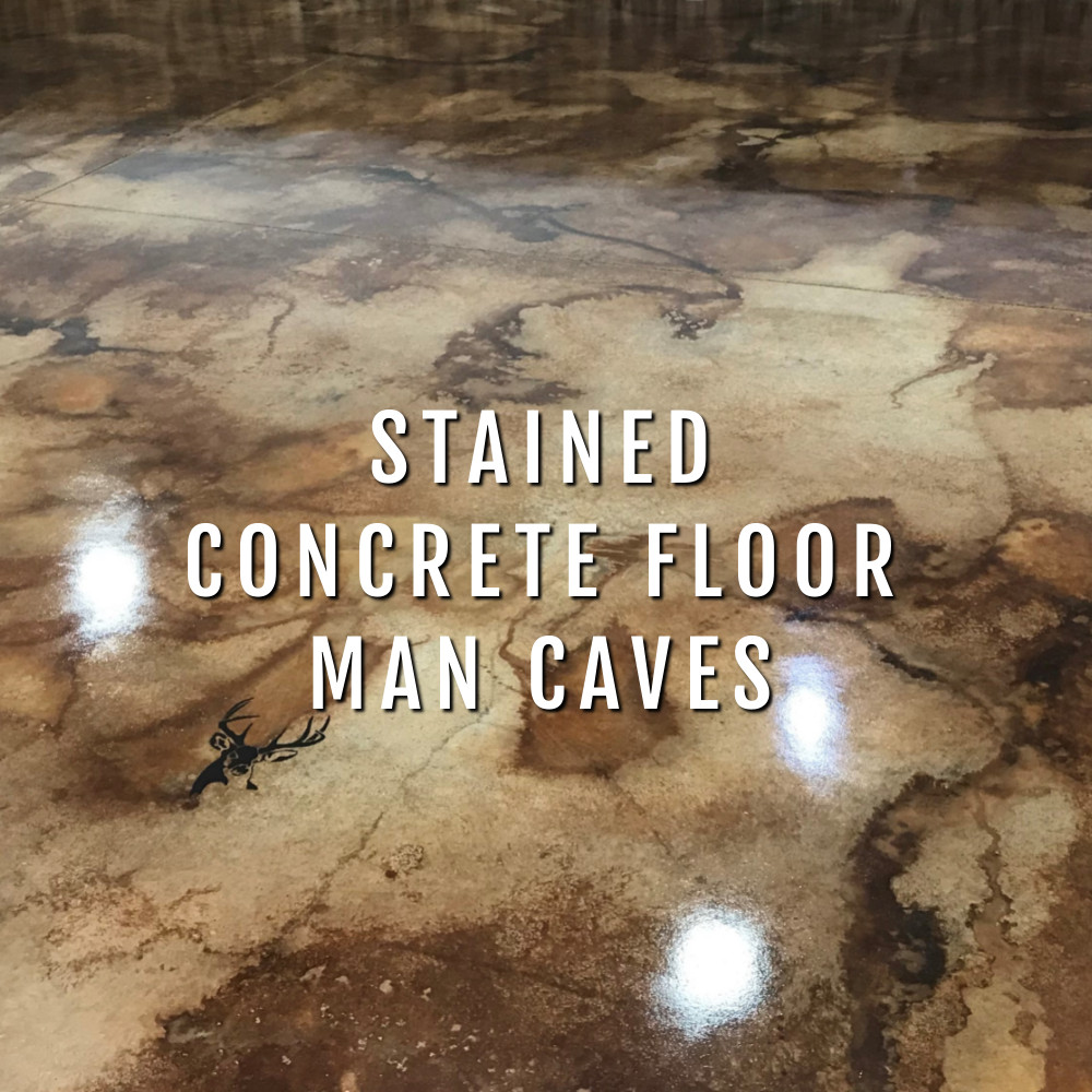 Man Cave With Stained Concrete Floors: Before And After Photos